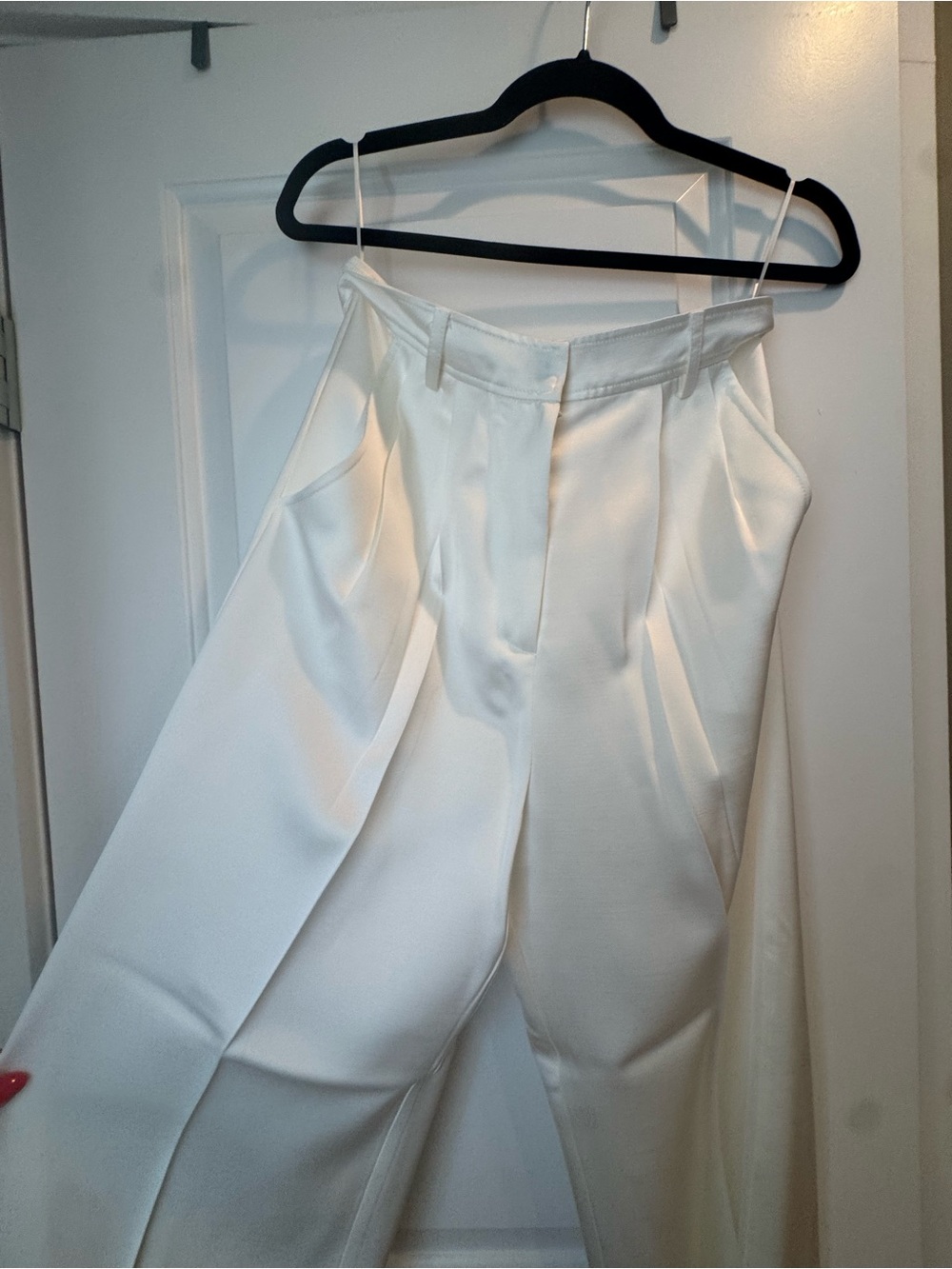 Amanda Uprichard White Wide-Leg Palazzo Trousers - Picture 3 of 3